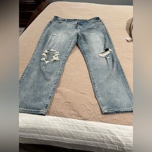 Distressed Blue Jeans